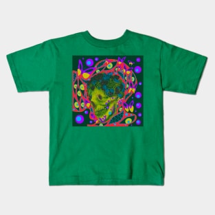 green monster skull in deadly theater arts Kids T-Shirt